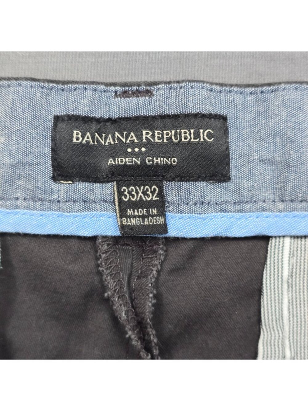 Banana Republic 33x32 Mens Chino Pants Aiden Straight Fit Gray Casual - Picture 2 of 6